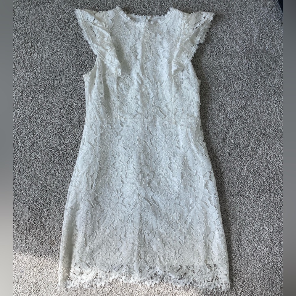 White lace mini dress